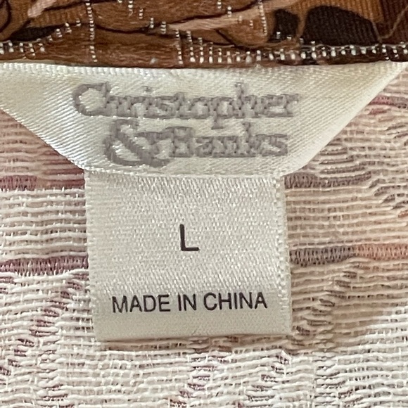 Christopher & Banks Floral/Leaf Pattern Mandarin Collar Blazer Size Large - Picture 13 of 13